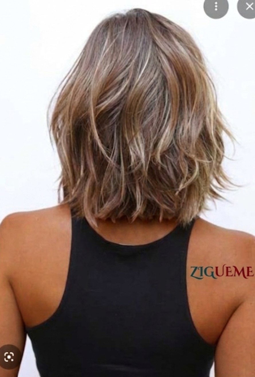 Textured balayage lob